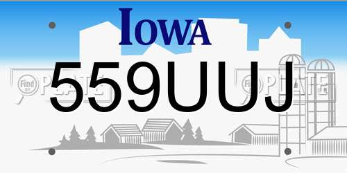 559UUJ Iowa License Plate