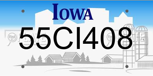55CI408 Iowa License Plate