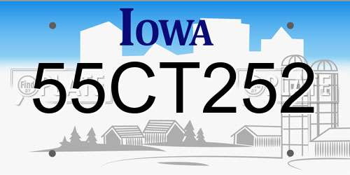 55CT252 Iowa License Plate