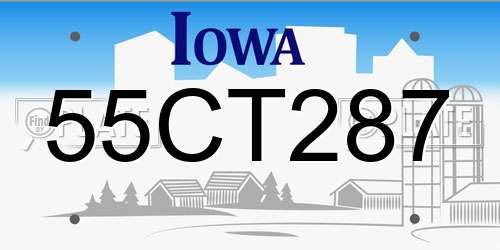 55CT287 Iowa License Plate