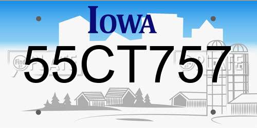 55CT757 Iowa License Plate