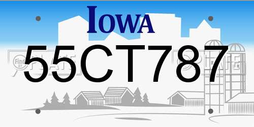 55CT787 Iowa License Plate