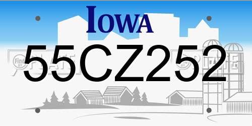 55CZ252 Iowa License Plate