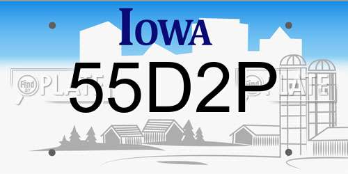 55D2P Iowa License Plate
