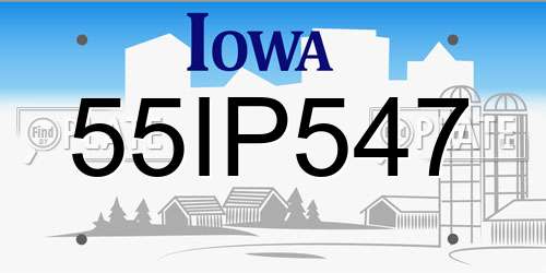 55IP547 Iowa License Plate