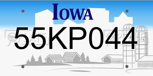 55KP044 Iowa License Plate