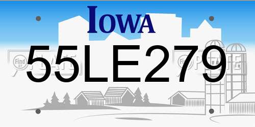 55LE279 Iowa License Plate