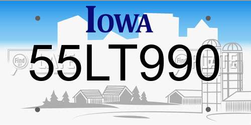 55LT990 Iowa License Plate