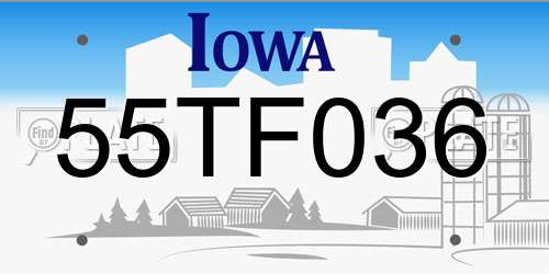 55TF036 Iowa License Plate