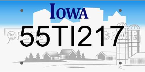 55TI217 Iowa License Plate