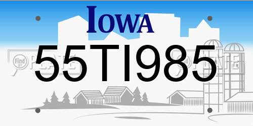 55TI985 Iowa License Plate