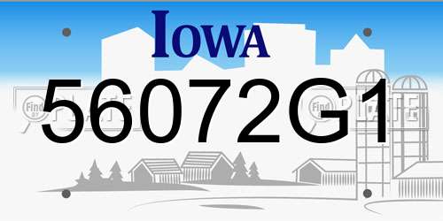 56072G1 Iowa License Plate