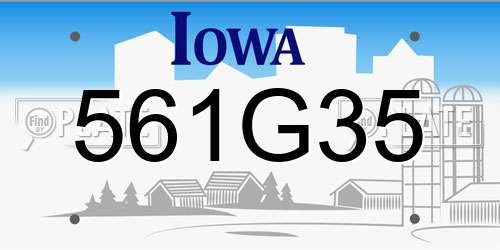 561G35 Iowa License Plate