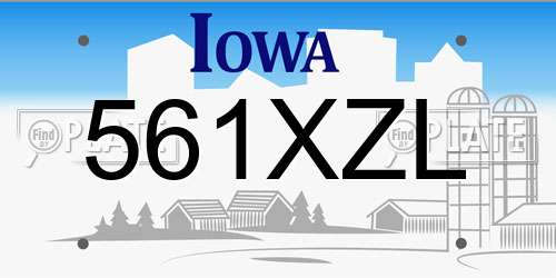561XZL Iowa License Plate