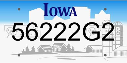 56222G2 Iowa License Plate