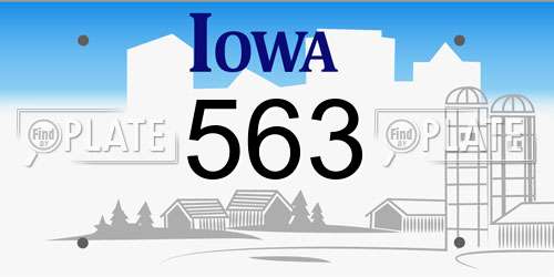 563 Iowa License Plate