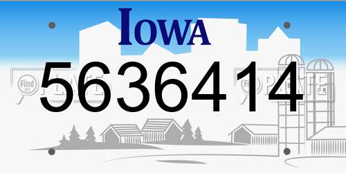 5636414 Iowa License Plate