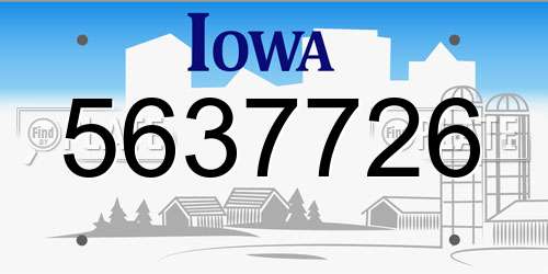5637726 Iowa License Plate