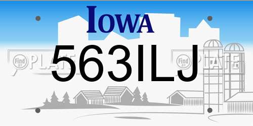 563ILJ Iowa License Plate