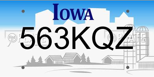 563KQZ Iowa License Plate