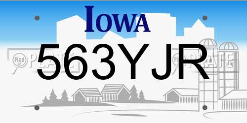 563YJR Iowa License Plate