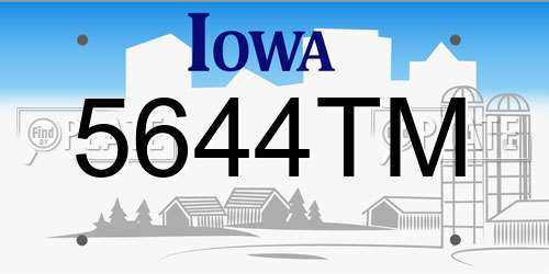 5644TM Iowa License Plate