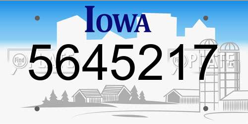 5645217 Iowa License Plate