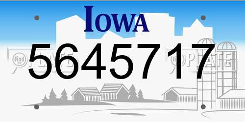 5645717 Iowa License Plate