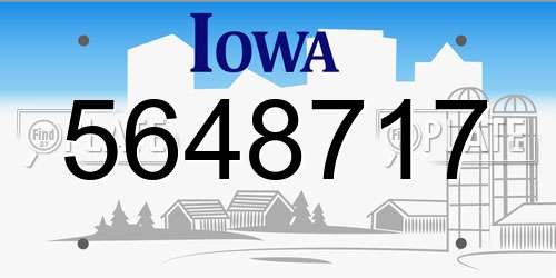 5648717 Iowa License Plate