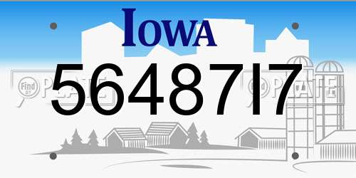 56487I7 Iowa License Plate