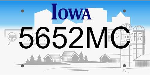 5652MC Iowa License Plate