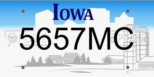 5657MC Iowa License Plate