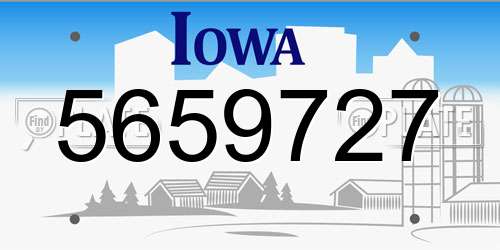 5659727 Iowa License Plate