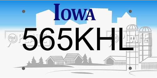 565KHL Iowa License Plate