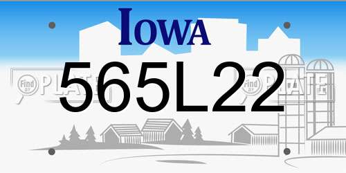 565L22 Iowa License Plate