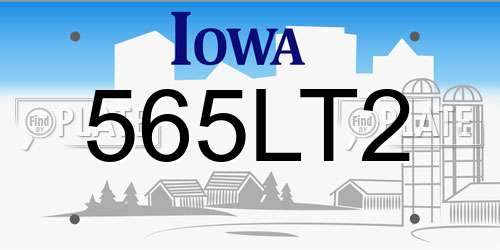 565LT2 Iowa License Plate