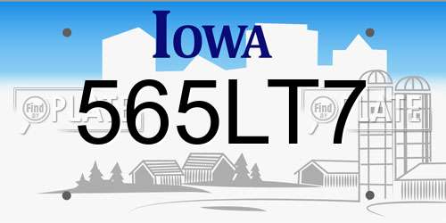 565LT7 Iowa License Plate