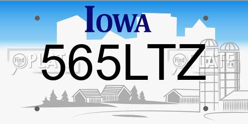 565LTZ Iowa License Plate