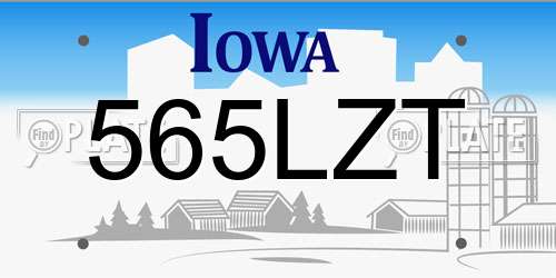 565LZT Iowa License Plate