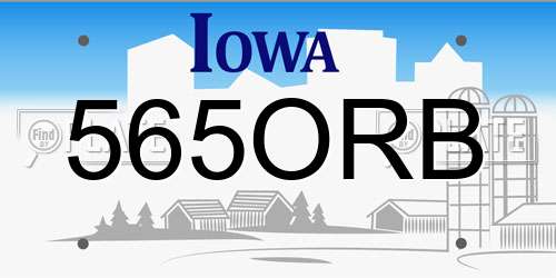 565ORB Iowa License Plate