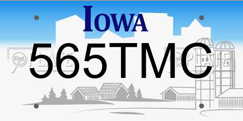 565TMC Iowa License Plate