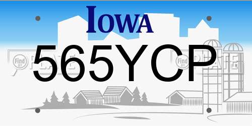 565YCP Iowa License Plate