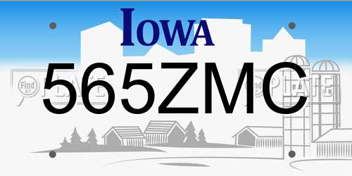 565ZMC Iowa License Plate
