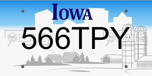 566TPY Iowa License Plate