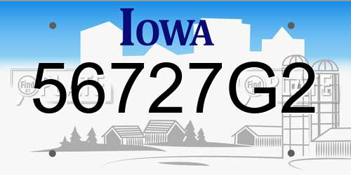56727G2 Iowa License Plate