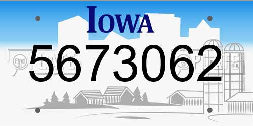 5673062 Iowa License Plate