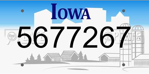 5677267 Iowa License Plate