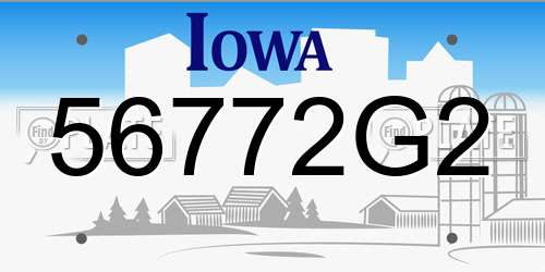 56772G2 Iowa License Plate
