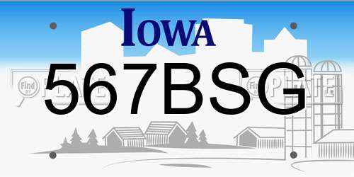 567BSG Iowa License Plate