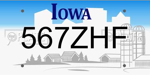 567ZHF Iowa License Plate